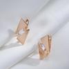 Modern Geometric Design With Square Zircon Earrings for Women Rose Gold Color Personality Jewelry