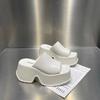 Summer Women's Slippers Platform Sandals Luxury Leather Casual Slippers High-heele Slippers for Women Open Toe Sandalias