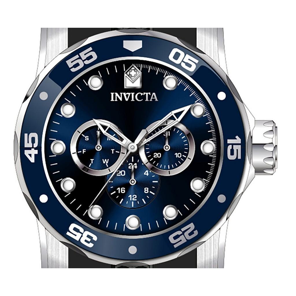 INVICTA Мужские часы Pro Diver Scuba GMT с силиконовым ремешком, синим циферблатом, кварцевые, 45722