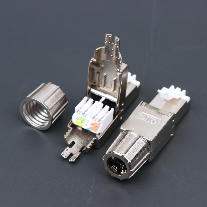 1 шт. Инструмент для разъемов Cat7 Cat6A Cat8 RJ45 Безвинтовой Цинк-сплав Экранированные Ethernet-терминаторы
