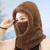 Autumn and Winter Hat Women's Plush Hat Outdoor Windproof Cycling Hat Scarf Integrated Ear Protection Warm Hat