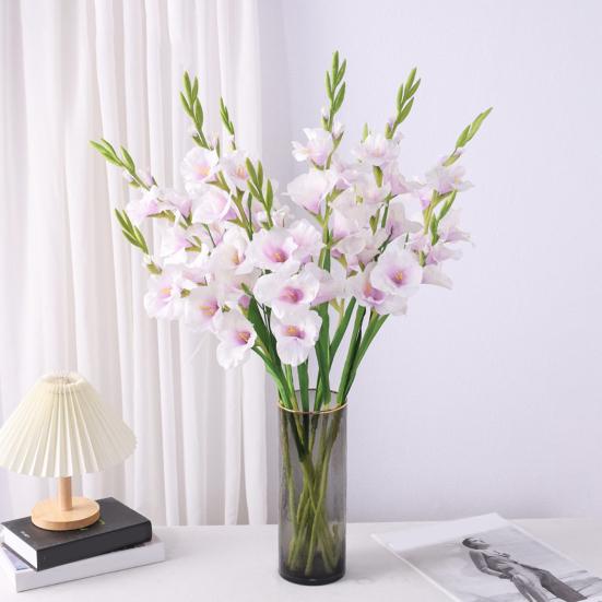 Юшэн Искусственный цветок гладиолуса Реалистичный Искусственный шелковый цветок Дом Офис Свадебная вечеринка В помещении На открытом воздухе Искусственный цветок Цветущее украшение