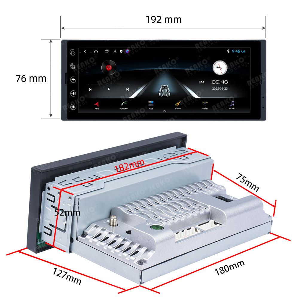 Reakosound 1 Din 6.9 Inch  Andriod 12 Car Multimedia Player GPS Navigation BT  Wifi USB FM MirrorLink HD Car Audio Radio Stereo