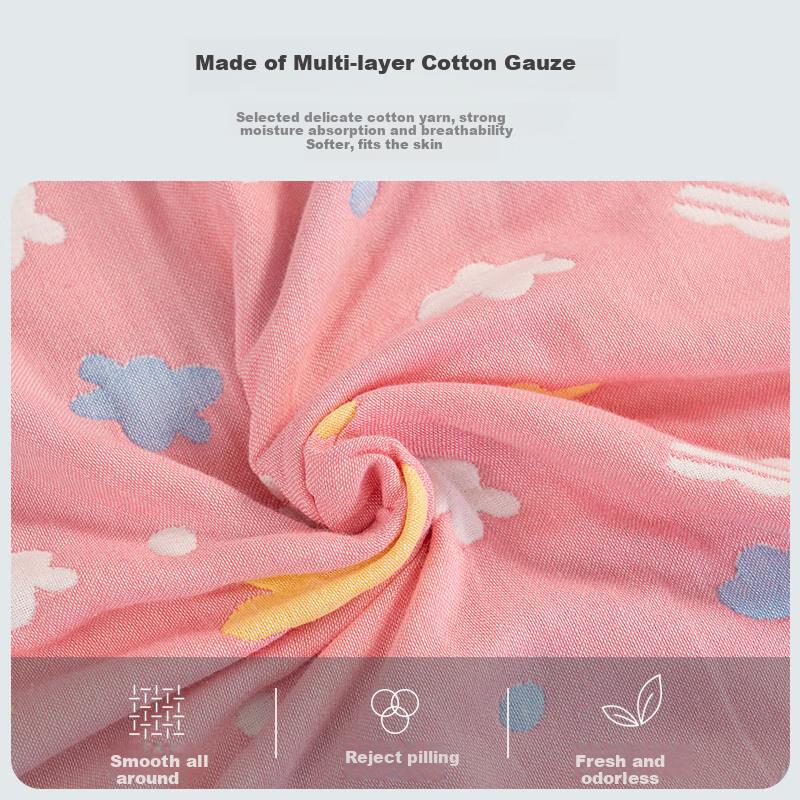 Pure Cotton Towel Blanket Three-layer Gauze Summer Cool Blanket All Cotton Thickened Air-conditioning Blanket Nap Blanket Shawl 120×150cm