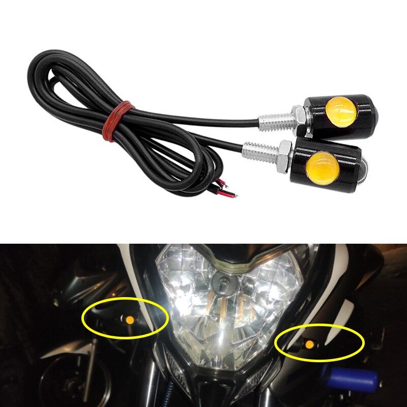 2 Pcs LED Motorcycle Signal Lamp Super Bright LED Car Number License Plate Bolt Screw Tail Rear Light Brake Fog Lamp Bulb