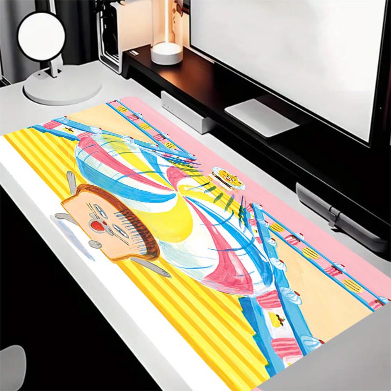 Bread Thief Theme Premium Non-slip Mouse Pad with Stitched Edges,Durable Rubber Material,for Desktop & Gaming Great Gifts