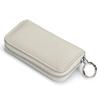 YuHaru Genuine Leather Key Card Smart Key Car Key 2 Interior Card Carabiner Large Ivory Women's Case, Case, Case, Case, 6-Key Lock, Pockets, Slots,