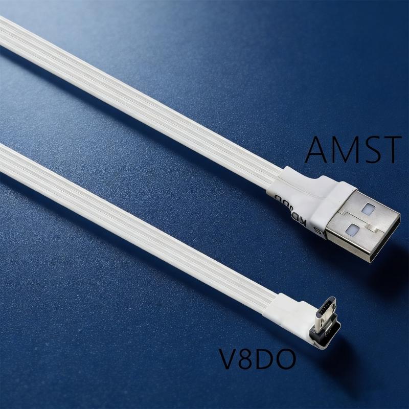 USB на USB 5-контактный Плоский Резиновый Зарядный Кабель Прямой Угловой Разъем Тонкий Гибкий Шнур Для Телефона Планшета Камеры