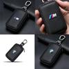 sticker Metal Logo Leather Key Case Secure Waist Hanging Car Key Storage For BMW Performance F30 F20 F10 F40 E92 E91 G20 G30 G06