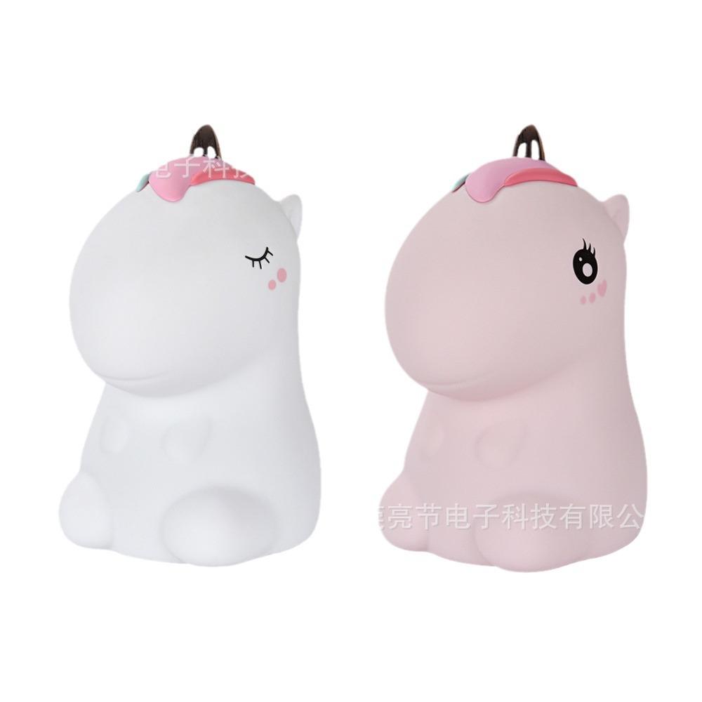 Силиконовый светодиодный ночник с единорогом, красочная USB аккумуляторная лампа, детская прикроватная тумбочка для декора детской комнаты