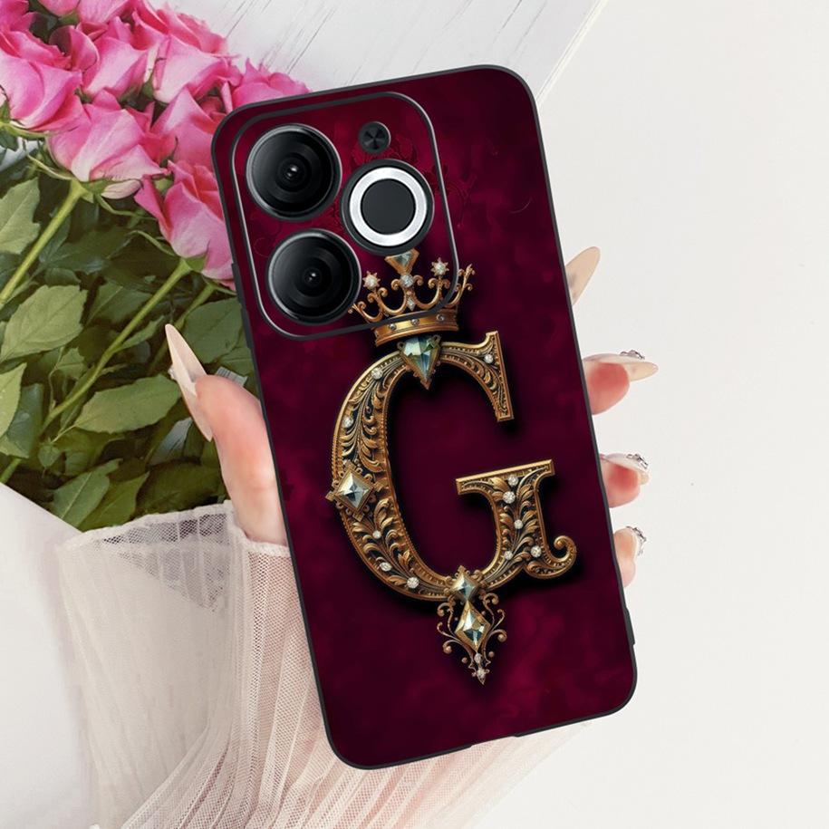 Для Itel A80 Чехол A671L A671LC Задняя крышка Роскошная Буква Имени Корона Мягкий Силикон Чехол для Телефона для Пары Для ItelA80 A 80 Оболочка