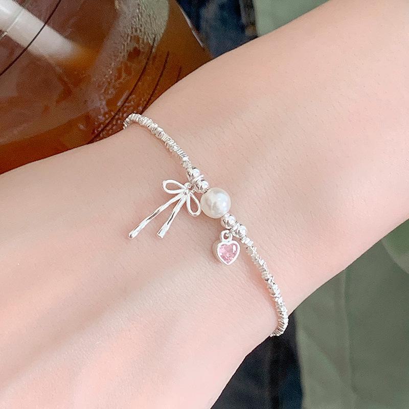 Браслет Banyan Tree S925 Silver Heart Bow Pearl - Милый тренд в корейском стиле