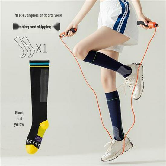 Женские профессиональные спортивные носки выше колена для фитнеса, бега и прыжков со скакалкой