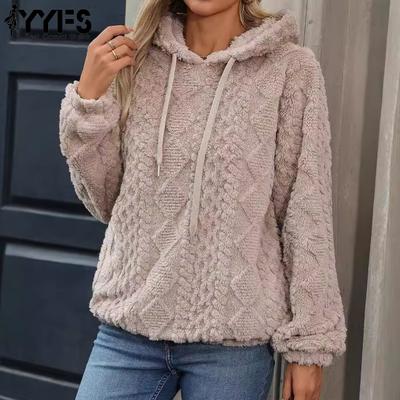 Женская Мода Повседневный Однотонный Принт Толстовки и Свитшоты с Длинным Рукавом и Капюшоном EMA