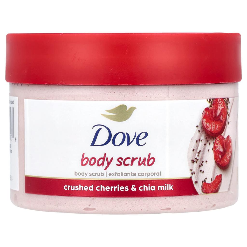 DOVE Body Scrub, Crushed Cherry & Chia Milk, 10.5 Oz (298 G)