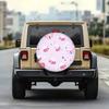 Pink Cute Bee Butterfly Spare Tire Cover Universal Fit Waterproof SUV Truck Wheel Protector