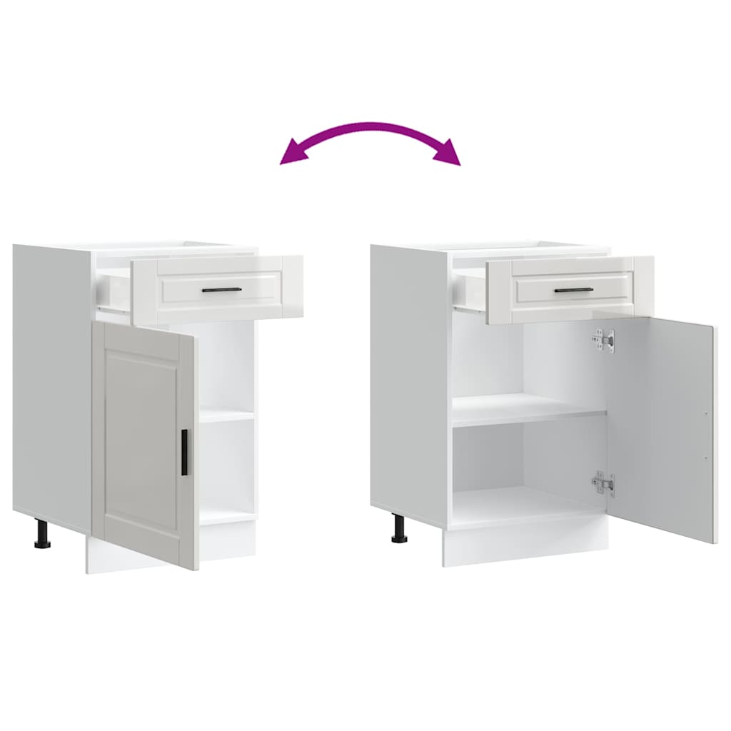 Porto Kitchen Base Cabinet High Gloss White Particleboard