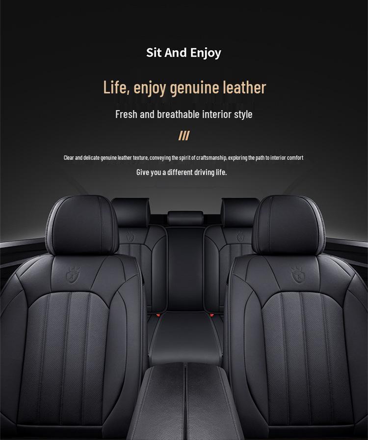 Универсальная пятиместная подушка на сиденье автомобиля из натуральной кожи