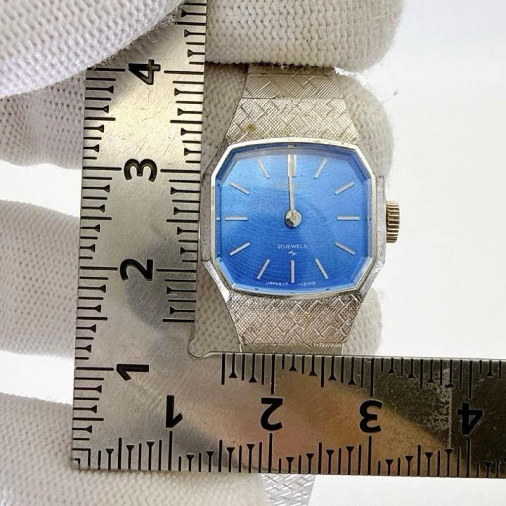 Б/у Рабочее изделие женские часы Seiko с ручным заводом винтажные синий циферблат редкие с ручным заводом SEIKO Vintage