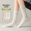 5 пар женских длинных весенне-осенних тонких сетчатых хлопковых носков без косточек с тонким ворсом, летних носков длиной до икры
