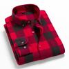 Cotton Flannel Casual Shirts for Men Checked Design Long Sleeve Soft Warm Man's Plaid Shirts For Spring Autumn Winter Button Collar With Front Pocket