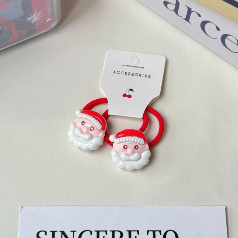 Детские рождественские резинки для волос, праздничные резинки для волос для девочек, конфетных цветов, высокоэластичные мягкие резинки для хвоста, праздничные аксессуары для волос