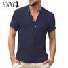 HNXC Men's Fashion Casual Solid Color Print Tops & T-shirts