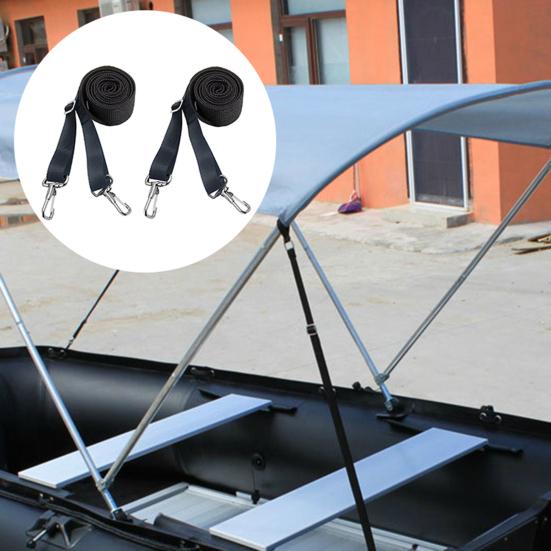 1 Pair Adjustable Bimini Top Straps Double End Snap Hook Boat Canopy Straps