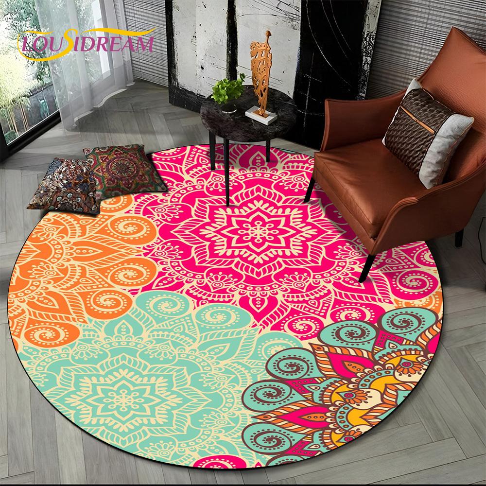 3D Meditation Mandala Bohemia nature Spirit Yoga Round Carpet Rug for Living Room Bedroom Child Decor,Pet Area Rug Non-slip Mat