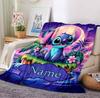 Custom Name Ohana Christmas Flannel Blanket Throw Blanket Soft Warm Sofa Bed Decor Unique Gift