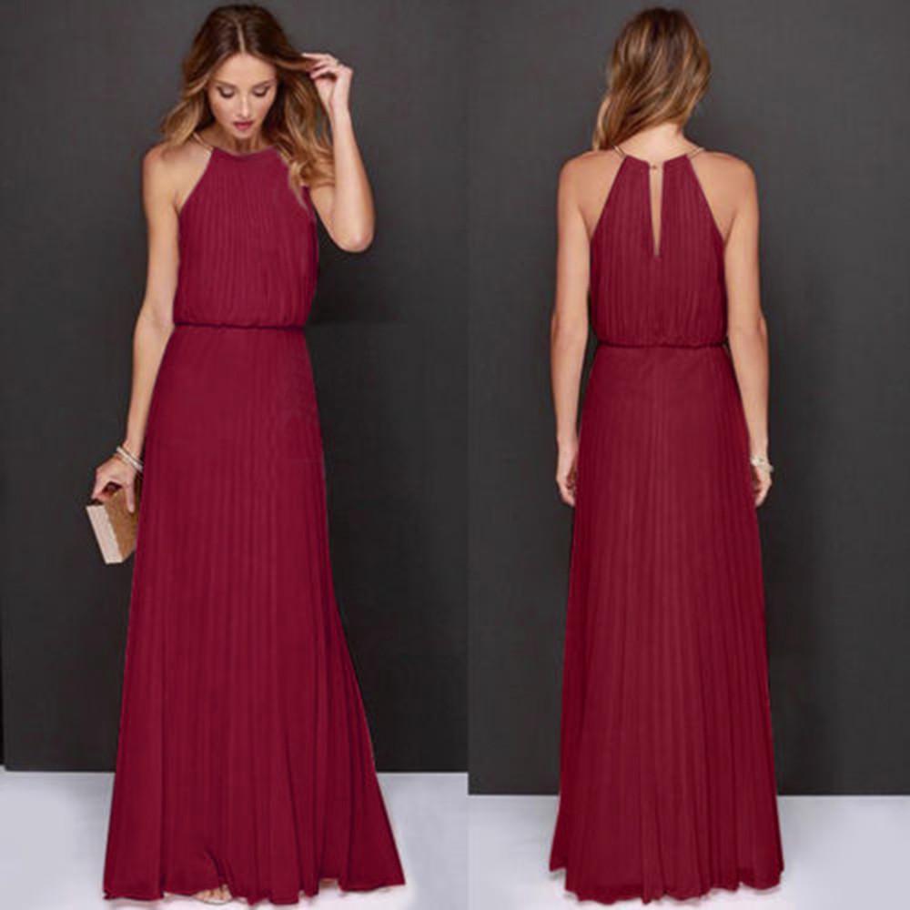 Outdooor Высокое качество женское формальное шифоновое платье без рукавов для выпускного вечера длинное платье макси