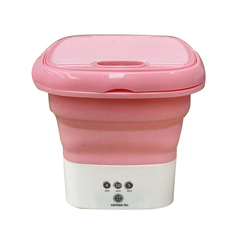 Мини-складная стиральная машина для очистки ведра носков и нижнего белья (Розовый США)