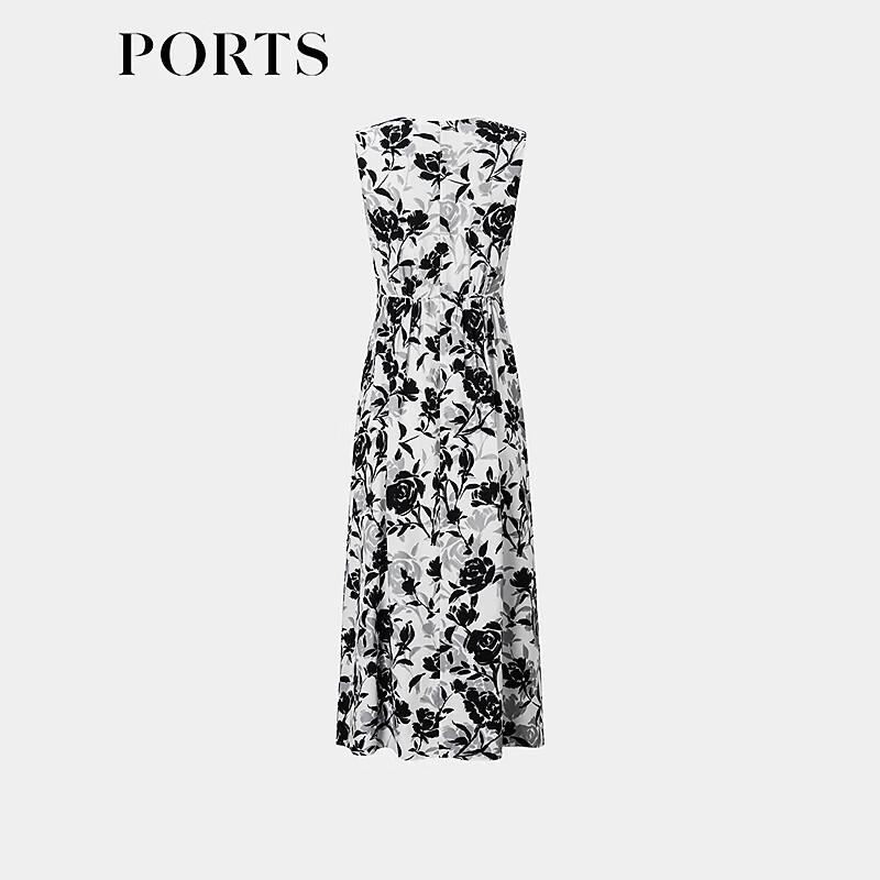 Ports Плиссированное платье-миди с принтом и V-образным вырезом