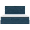 Ottoman Bed with Mattresses Dark Blue 200x200 cm Velvet