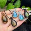 Natural Crystal Crafts Labradorite PendantS925 Silver Bail Healing Gemstone Pendant Raw Stone for Women Jewelry Gift