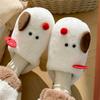 2024 New Winter Female Cartoon Warm Plush Slippers Indoor Non-Slip Home Slippers Women's Baotou Cotton Shoes