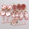 Christmas Decoration Set of 13, Including Crutches, Candies, Lollipops, Pine Cones, Painted Christmas Balls, Christmas Tree Ornaments