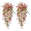 1/2/3/6Pcs Hanging Artificial Violet Flower UV Resistant Realistic Fake Flower Wedding Party Indoor Outdoor Garden Wall Hanging Faux Flower Decoration