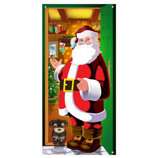 Рождественский занавес, баннер, многоразовый, легко повесить, праздничный дверной чехол для украшения дома, фотосъемка