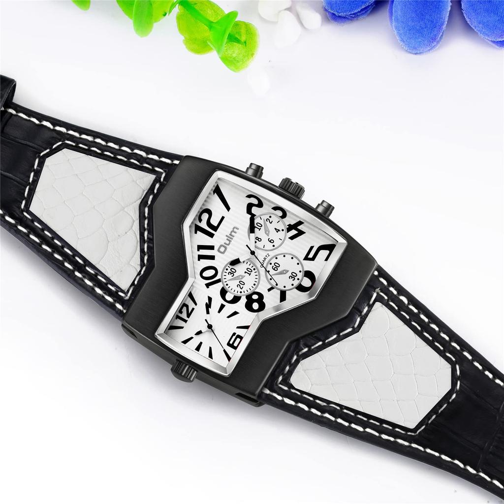 Watch Leather Strap Leather Band Japanese Quartz Dual Time Sports Watch Waterproof Fashion Watch Watch Accessories Men's Men's Men's