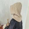 1 шт. Зимние теплые шапки для женщин, однотонная вязаная шапка-капюшон, шарф-шапка для женщин, балаклава, шапка-бини, гетры для шеи