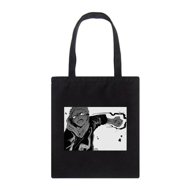 Summer Jujutsu Kaisen Anime Shoulder Canvas Bags Casual Large-capacity Punk Fashion Tote Cartoon Harajuku Kawaii Women Bag