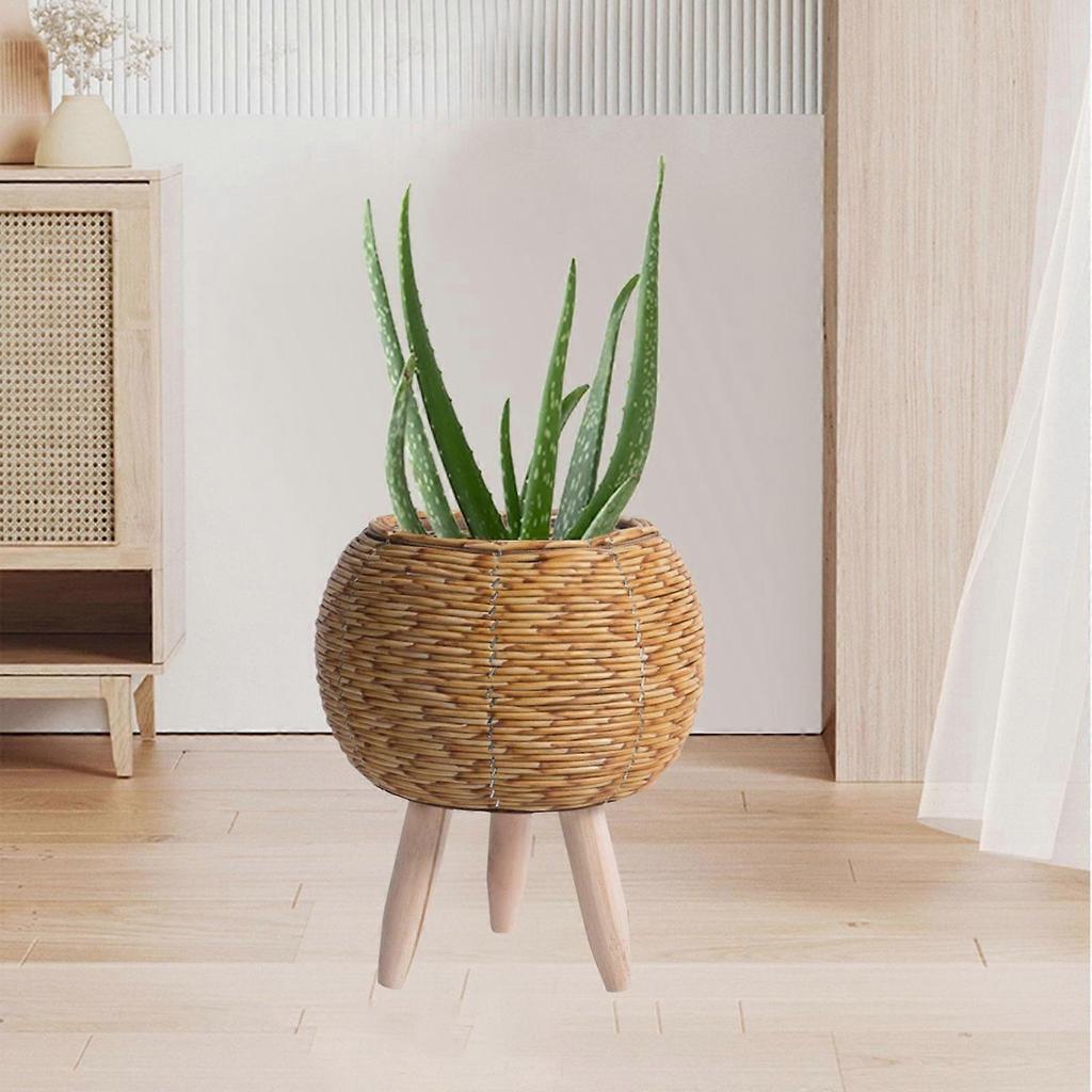 Plant Basket with Legs Basket Planter Stable Modern Display Flower Pot Rattan