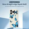 For iPhone 17 Pro Max Case Blue Butterflies Pattern Printing Straight Edge TPU Phone Back Cover