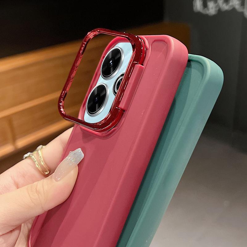 Подставка для камеры, однотонный мягкий чехол из ТПУ для Xiaomi Poco F6 X6 Pro M6 X5 Redmi Note 13 12 11 Pro 10, матовый противоударный защитный чехол для объектива телефона