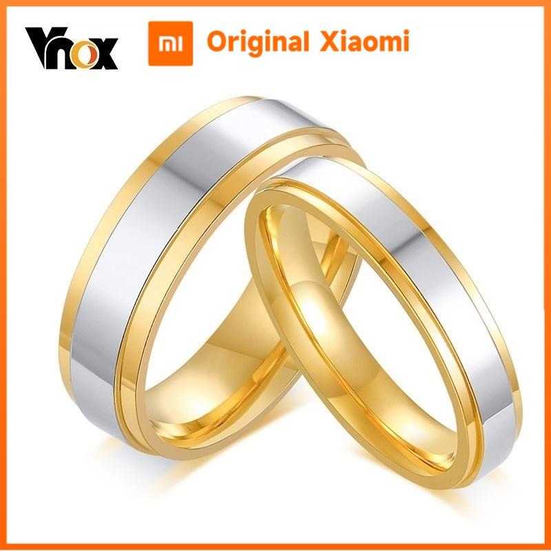 Xiaomi Vnox Кольца обручальные золотого цвета для женщин и мужчин из нержавеющей стали Кольцо для влюбленных 'Навсегда' anillo