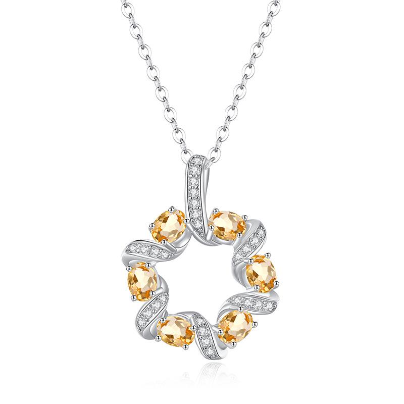 S925 Silver Non-fading Garland Clavicle Chain Natural Crystal Pendant Advanced Design Fashion Elegant Necklace For Women Fine Jewelry