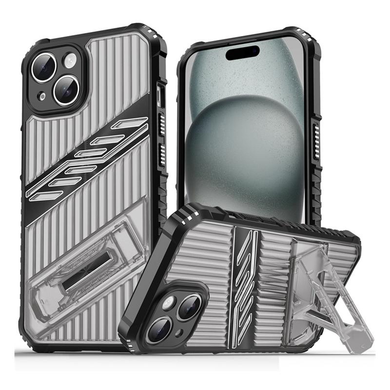 KEYSION Противоударный чехол для iPhone 15 Pro Max 15 Plus Прозрачный PC+силиконовый чехол-подставка для телефона для iPhone 15 Pro Max