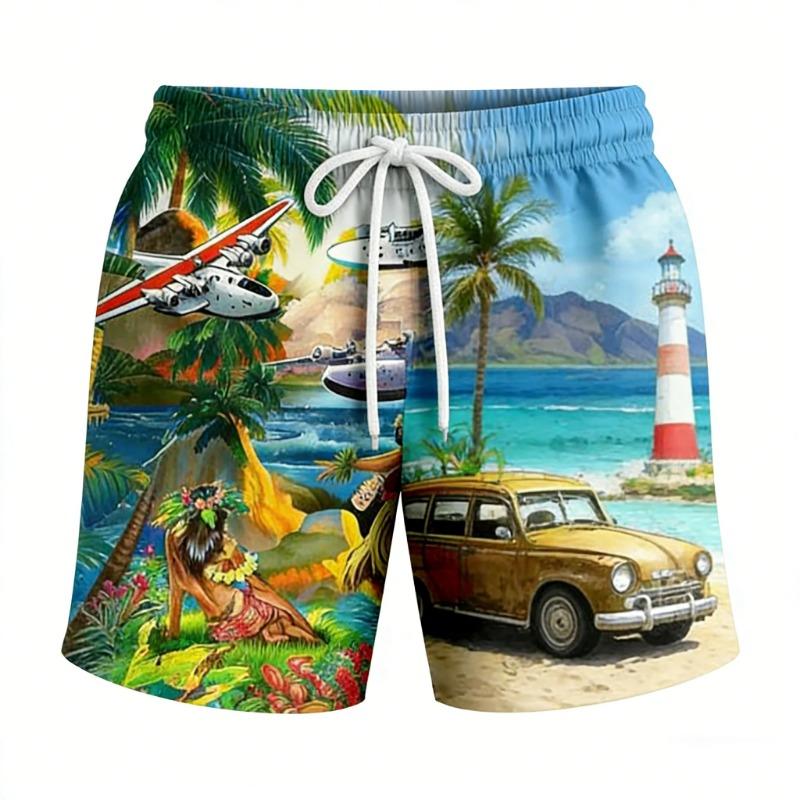 Summer Shorts Loose Breathable 3D Print Trendy Cool Fashion Vacation Shorts