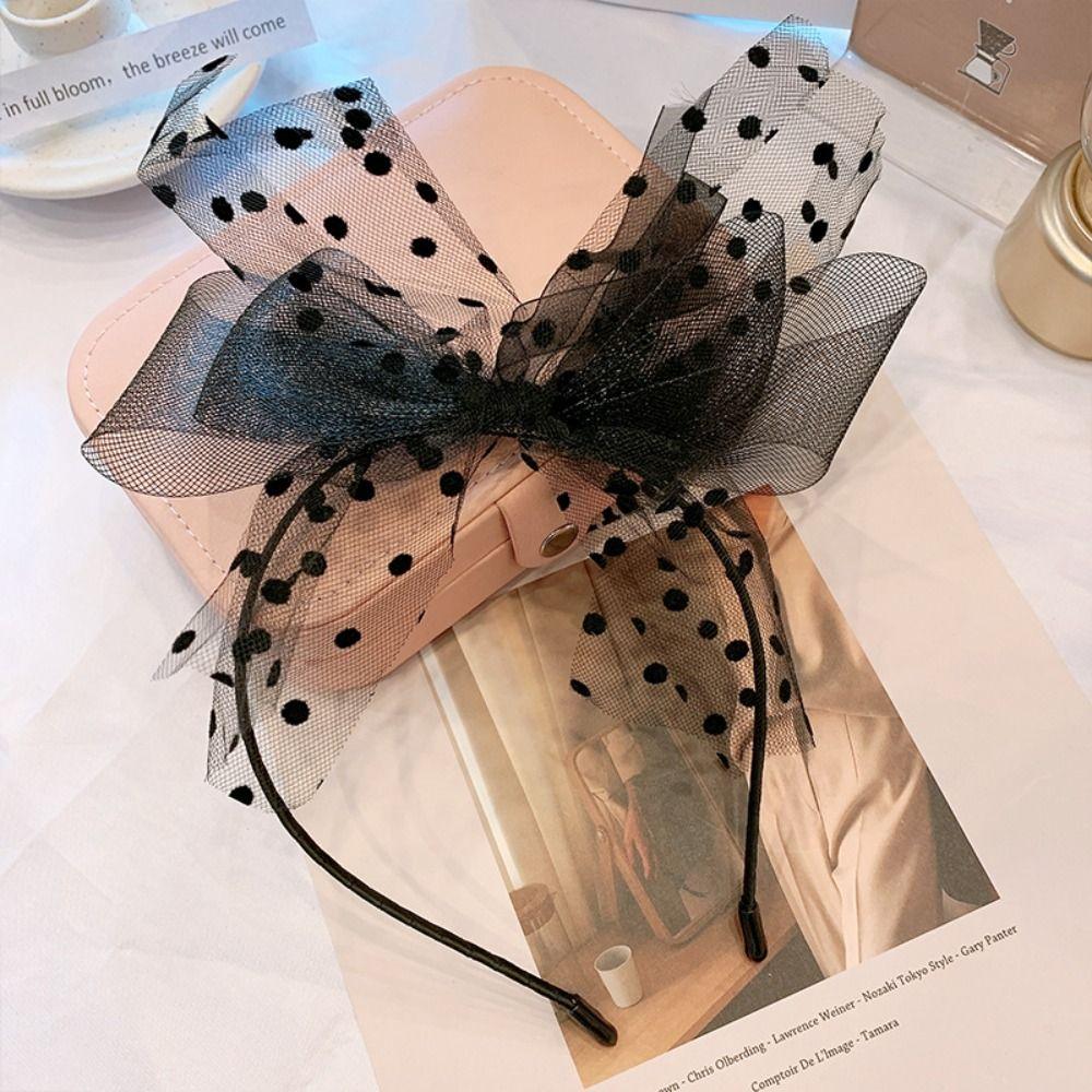 Stage Hair Accessories Large Bow Hair Hoop Lace Cute Headband Retro Cat Ear Hair Band